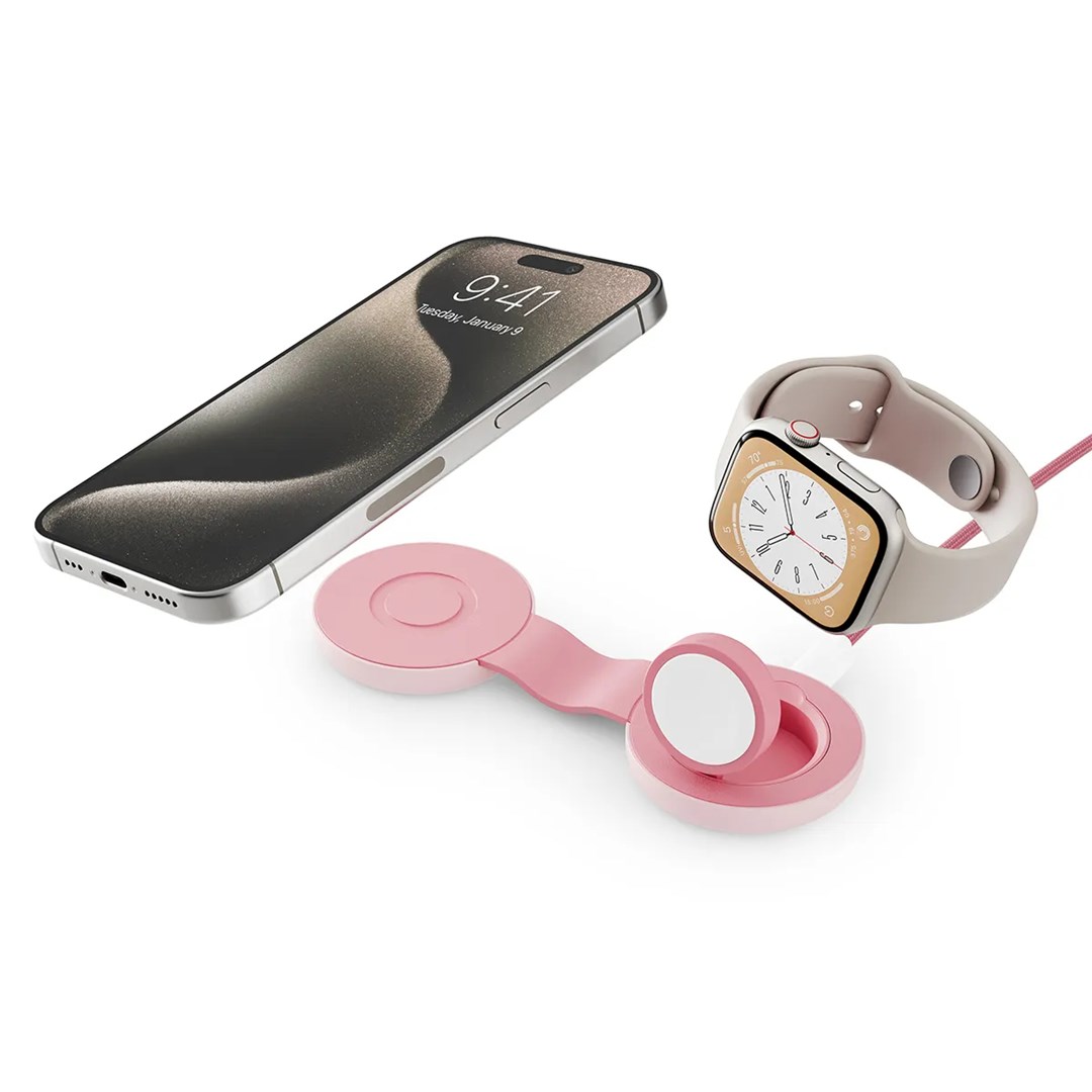 Bežični punjač TWELVESOUTH ButterFly SE 2-u-1 (MagSafe, za iPhone i Apple Watch, USB-C) Pink-3