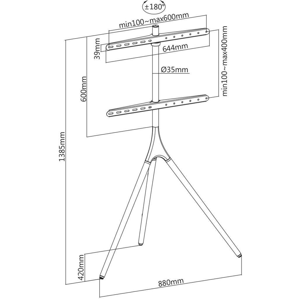Stalak za TV MANHATTAN Tripod Mobile (45"-65", 32kg)-9