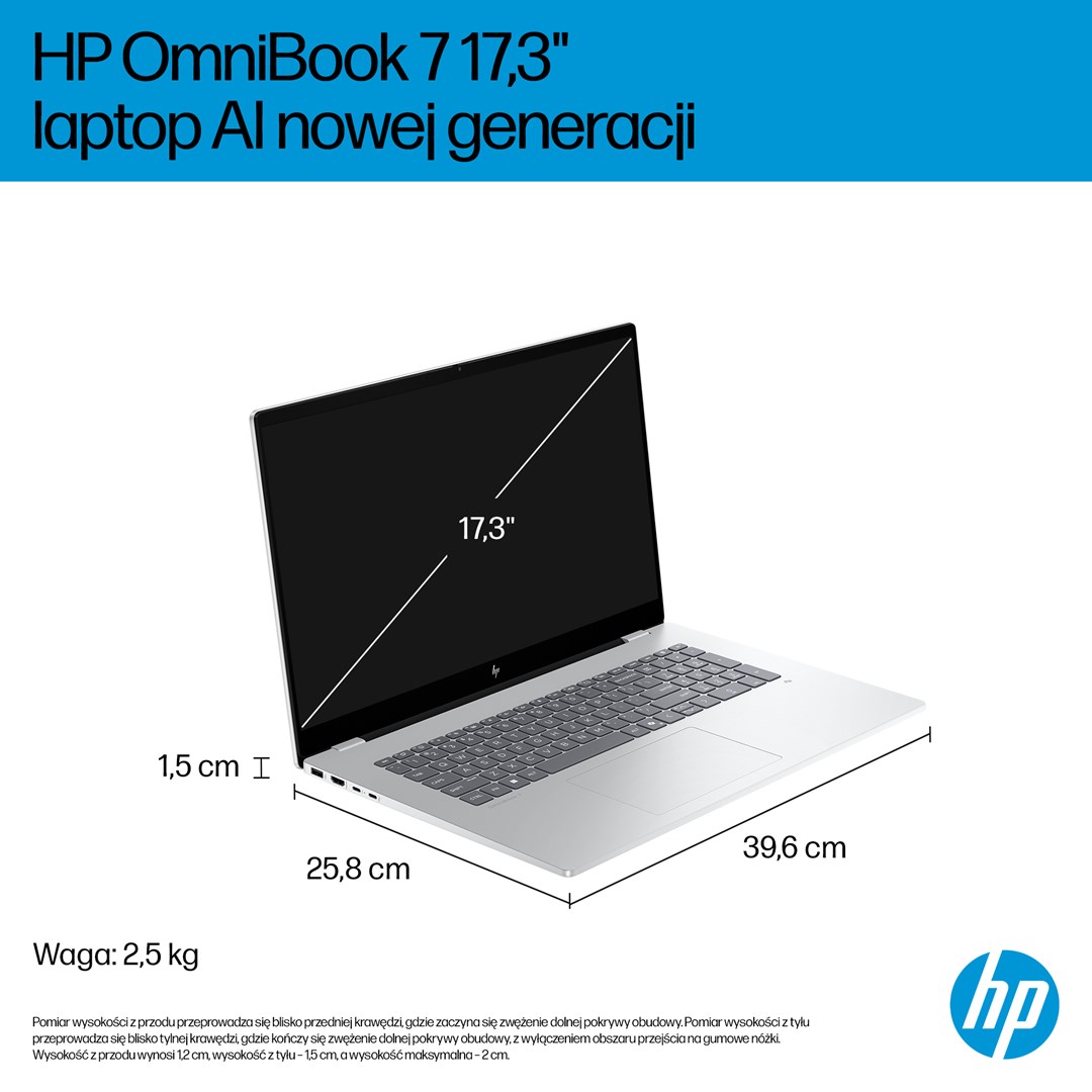 Laptop HP OMNIBOOK 7 17-DC0073CL (17.3"FHD, 32GB RAM, 1TB SSD, GeForce RTX 4050 6GB, Win11, srebrna) - KORIŠTENI jamstvo 6 mjeseci – internacionalna non HR tipkovnica-5