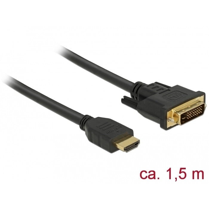 Kabel DELOCK HDMI na DVI 24+1 (dvosmjerni, 1.5m)-0