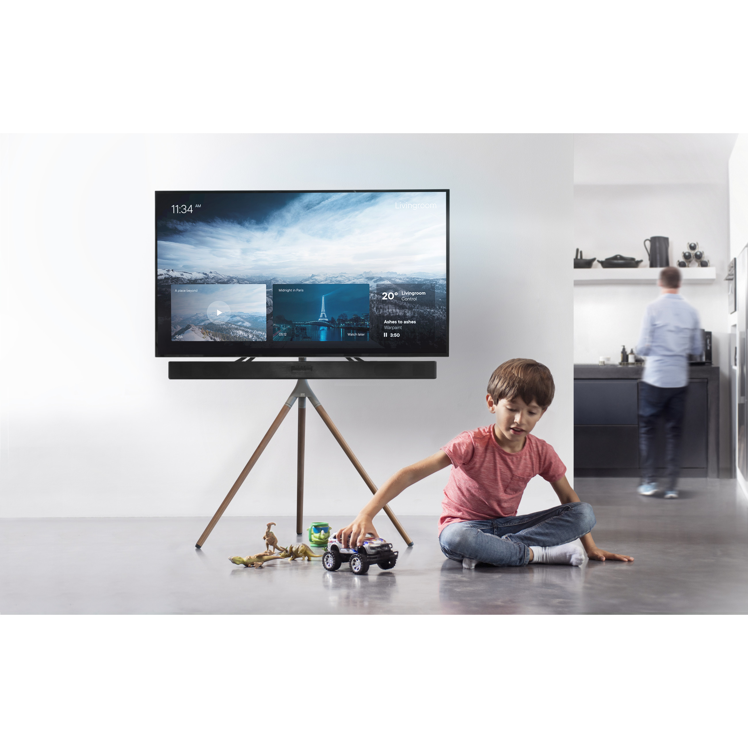 Stativ ONE FOR ALL WM7471 (siva/drvo, 65")-2