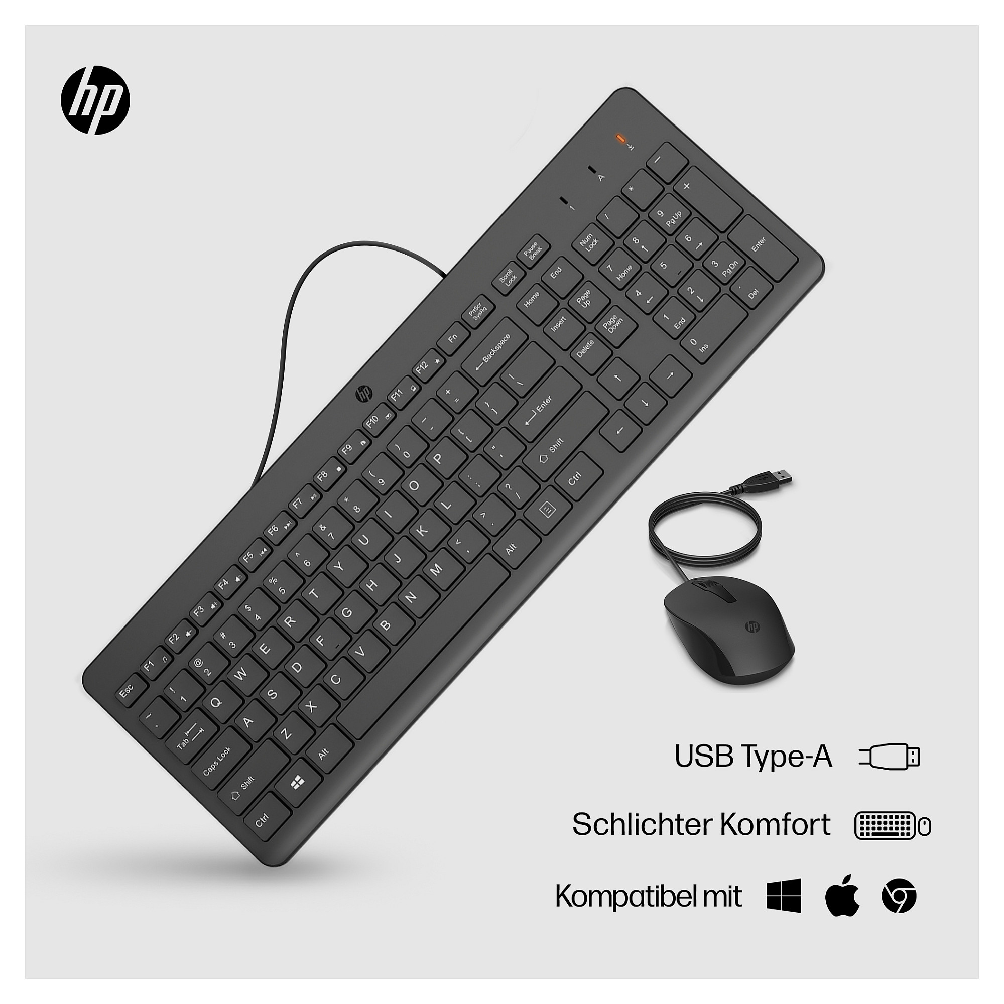Kombinacija tipkovnice i miša HP 150 Wired Mouse and Keyboard – internacionalna non HR tipkovnica-3