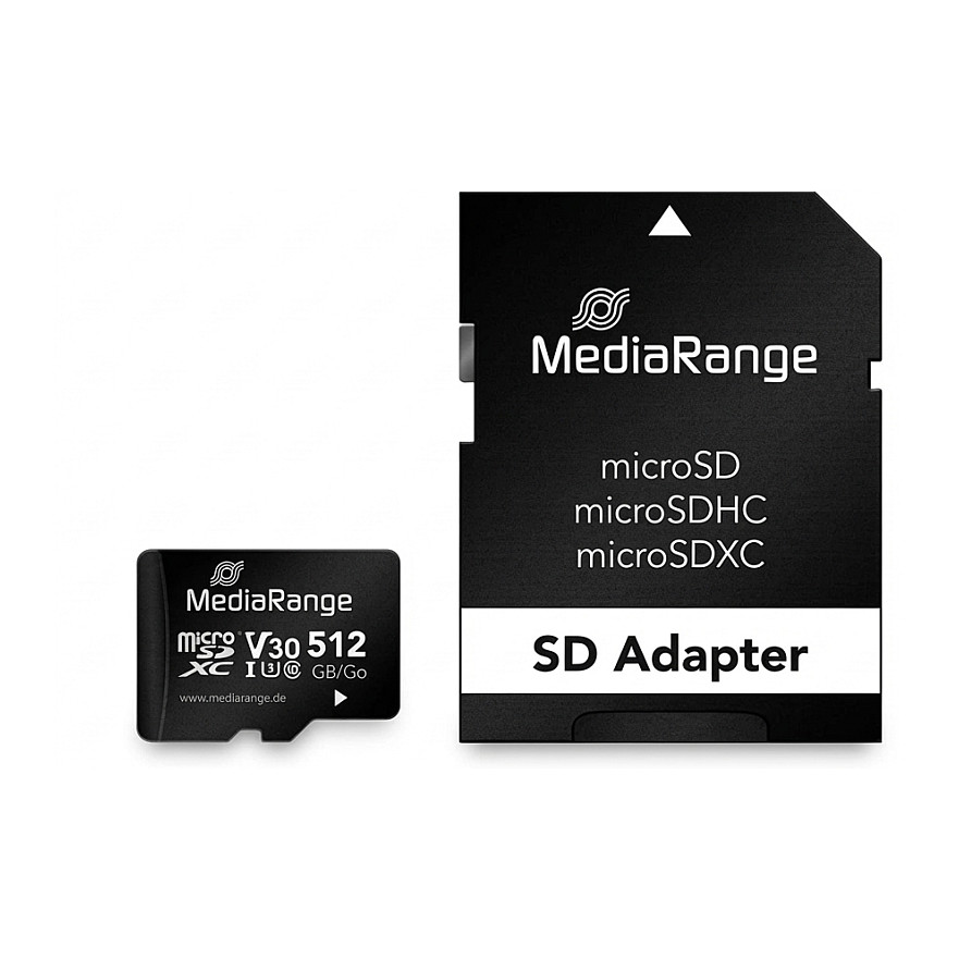 Memorijska kartica MediaRange SD MicroSD Card 512GB UHS-1 Cl.10 inkl. Adapter-0