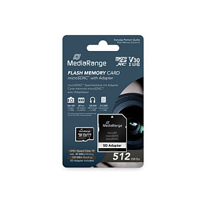 Memorijska kartica MediaRange SD MicroSD Card 512GB UHS-1 Cl.10 inkl. Adapter-2