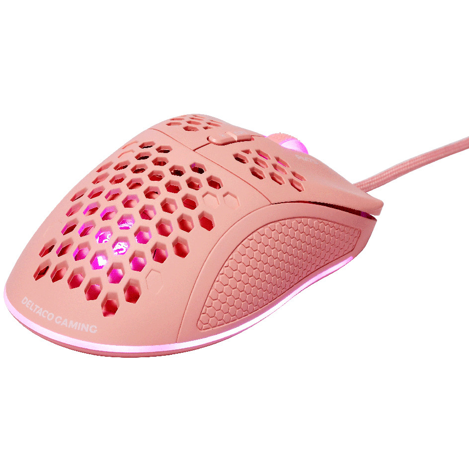 Maus DELTACO Gaming USB RGB pink-1