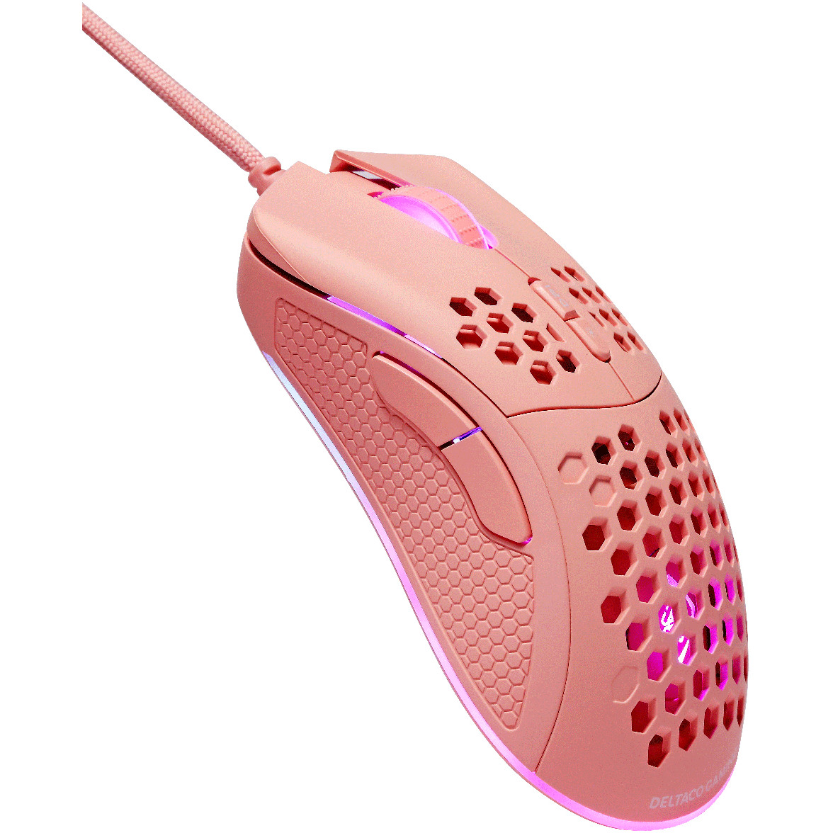 Maus DELTACO Gaming USB RGB pink-4