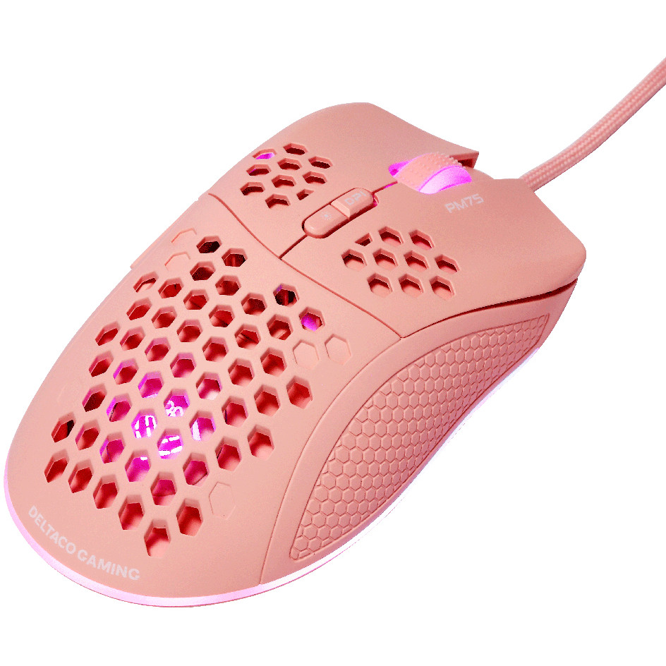 Maus DELTACO Gaming USB RGB pink-5