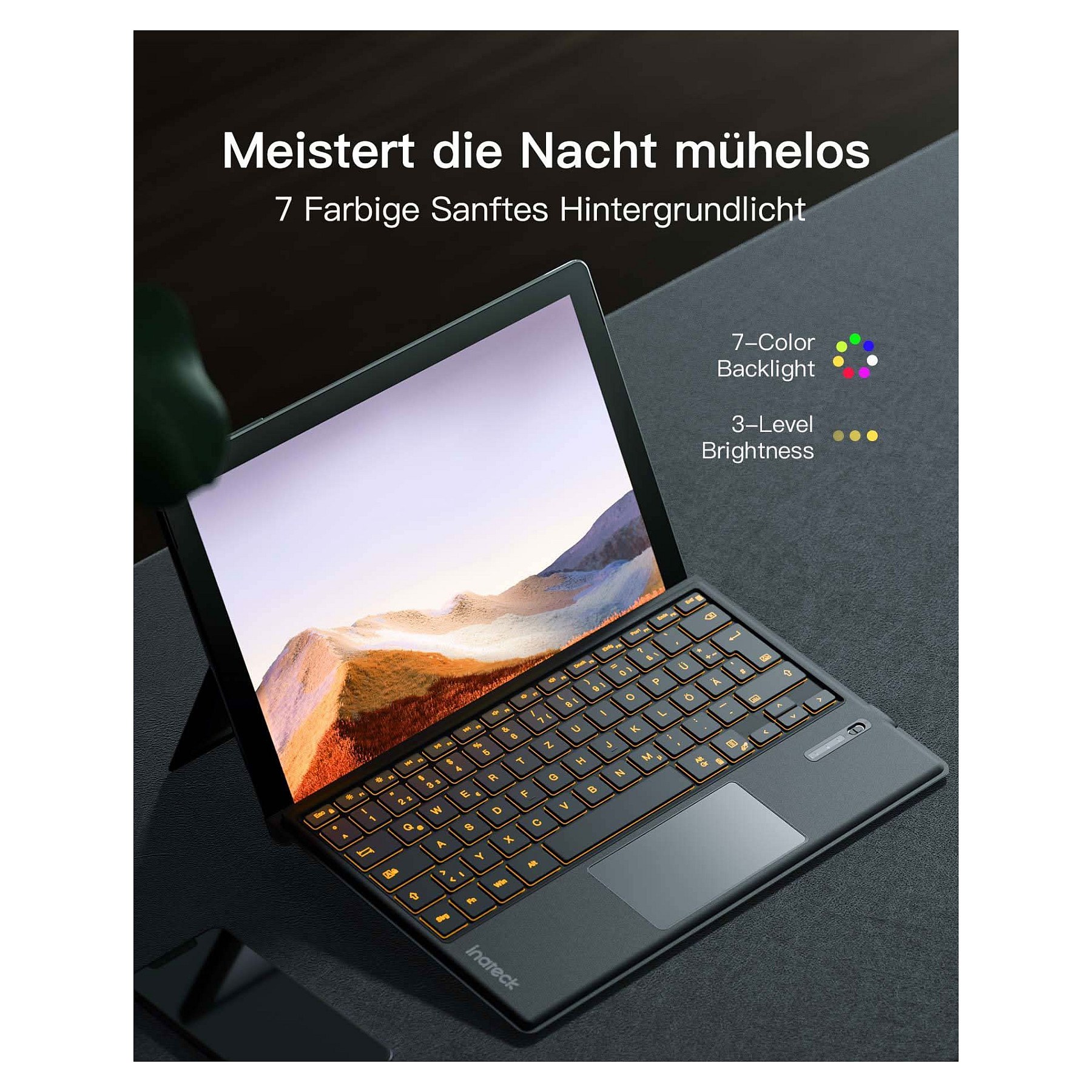 Tipkovnica INATECK Keyboard Surface gray, Sureface GO 1-4 Com. QWERTZ – internacionalna non HR tipkovnica-4