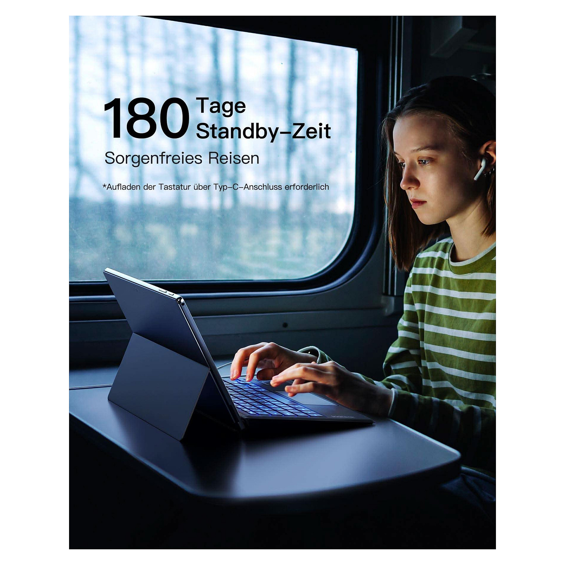 Tipkovnica INATECK Keyboard Surface gray, Sureface GO 1-4 Com. QWERTZ – internacionalna non HR tipkovnica-6