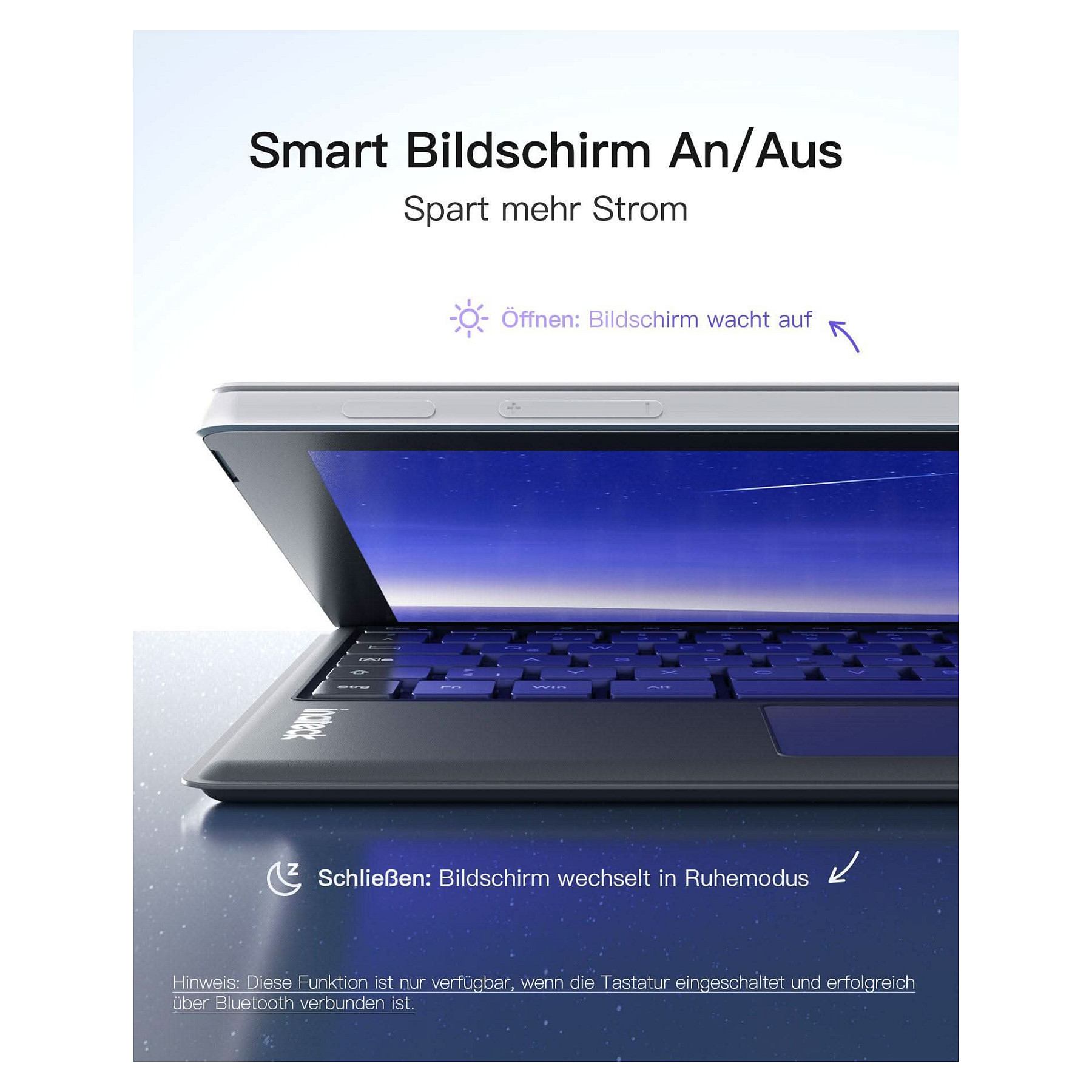 Tipkovnica INATECK Keyboard Surface gray, Sureface GO 1-4 Com. QWERTZ – internacionalna non HR tipkovnica-7