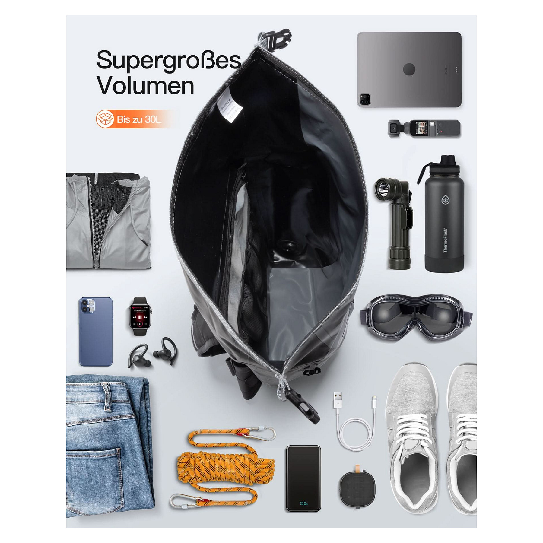 Ruksak inateck Notebook-Rucksack BP06003 siva/crna 25-30L-5