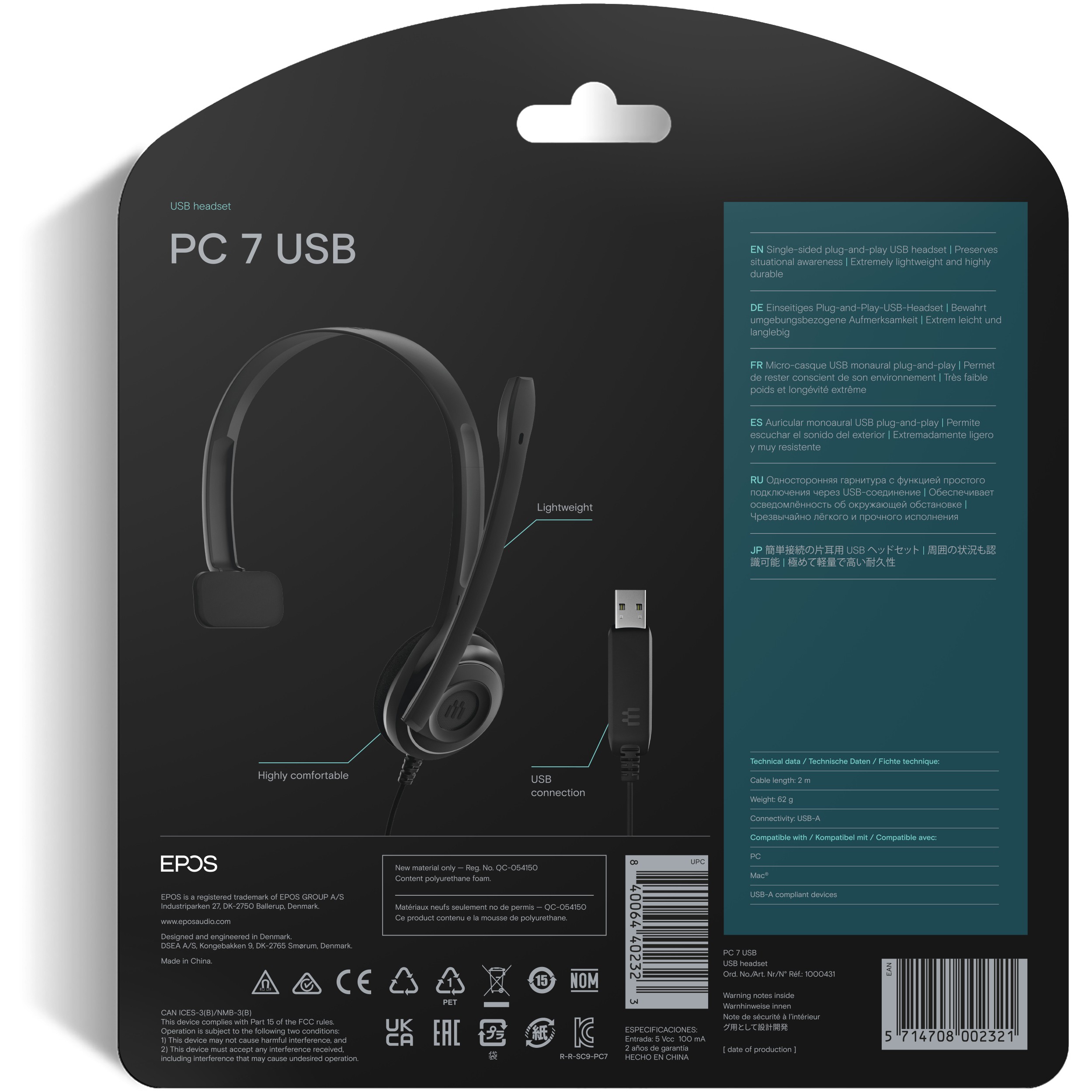 Slušalice EPOS VOIP PC 7 USB-A MONO-8