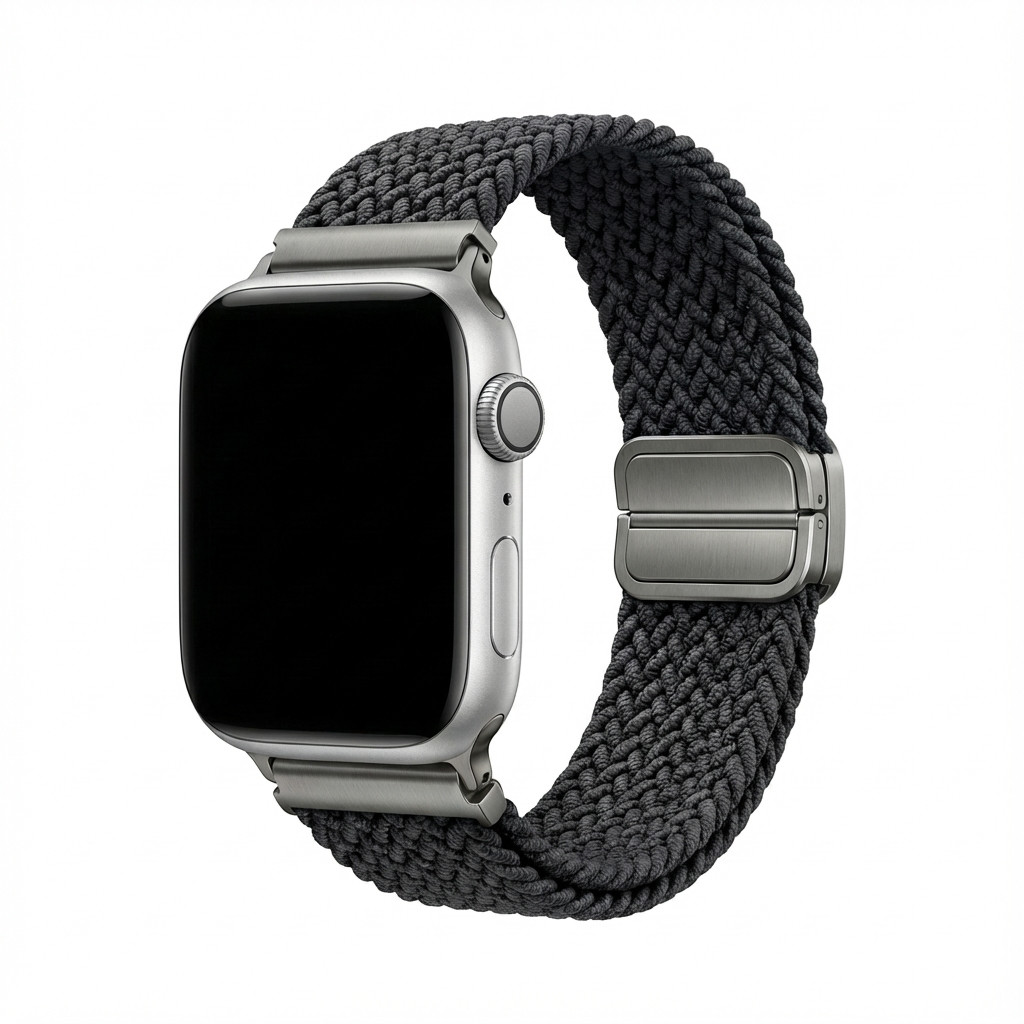 Remen za sat GUAN Premium Armband za Apple Watch, crna/siva, 40mm, 41mm, 38mm, 42mm (Series 10), GA-MAG-BNDA-P-BGS