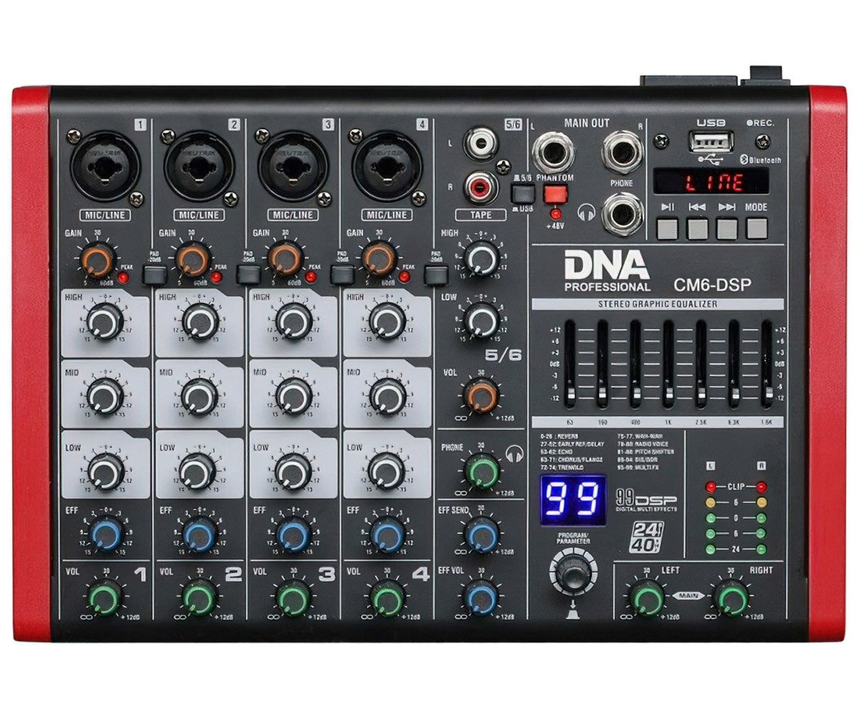 Audio mikser DNA PROFESSIONAL CM6-DSP (6 kanala, DSP, USB, Bluetooth)-0
