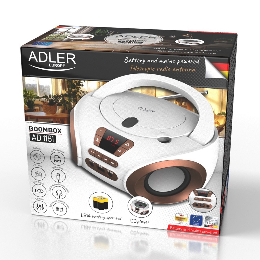 Odtwarzacz CD/MP3 (boombox) ADLER AD 1181wc-7