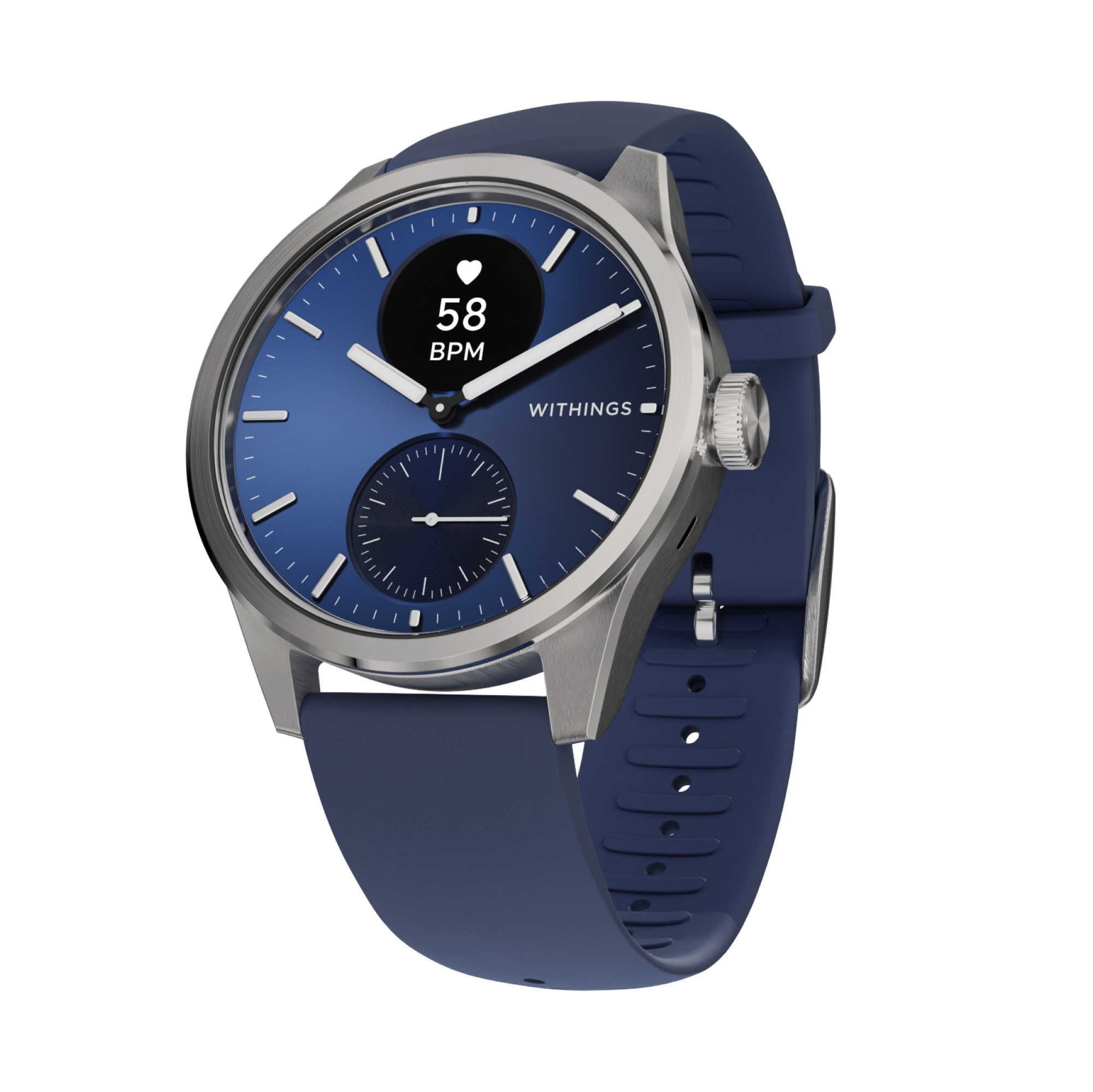 Pametni sat WITHINGS Scanwatch 2 (42mm, EKG, SpO2, safirno staklo, plavi)