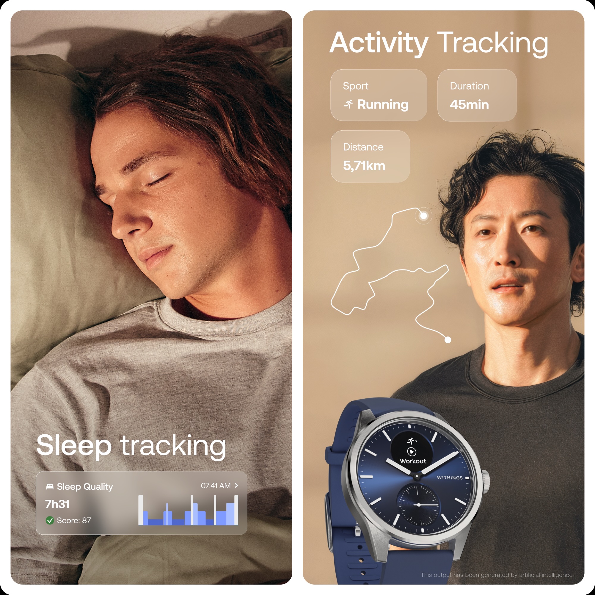 Pametni sat WITHINGS Scanwatch 2 (42mm, EKG, SpO2, safirno staklo, plavi)-9