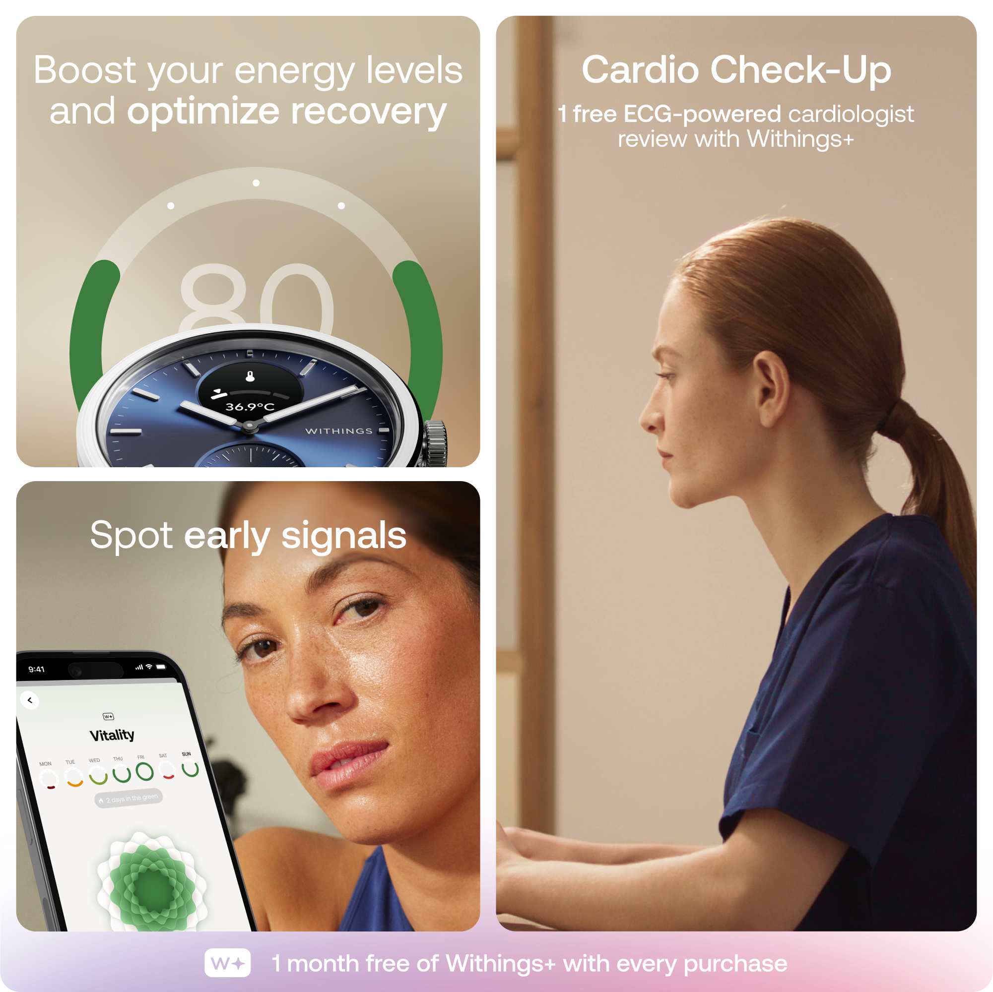 Pametni sat WITHINGS Scanwatch 2 (42mm, EKG, SpO2, safirno staklo, plavi)-4