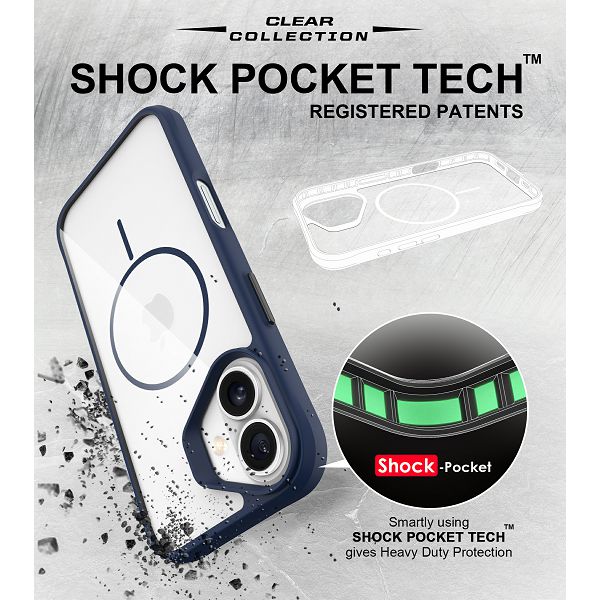 Maska MAX MOBILE MM TPU IPHONE 17 - DROP-PROOF COMBAT X crna-plava MagSafe slim-4