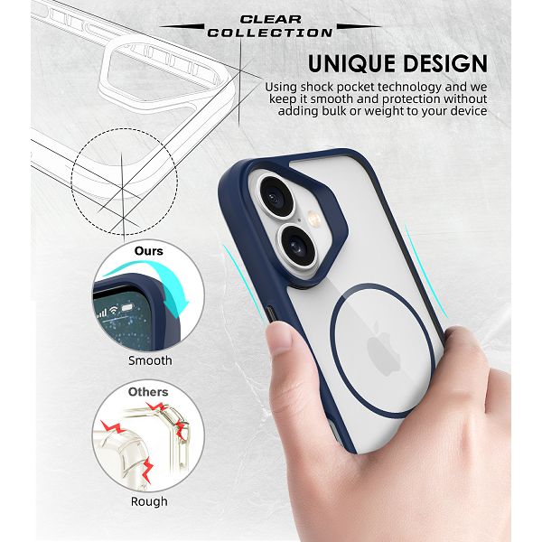 Maska MAX MOBILE MM TPU IPHONE 17 - DROP-PROOF COMBAT X crna-plava MagSafe slim-2