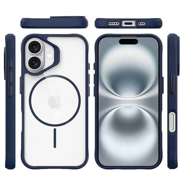 Maska MAX MOBILE MM TPU IPHONE 17 - DROP-PROOF COMBAT X crna-plava MagSafe slim-1