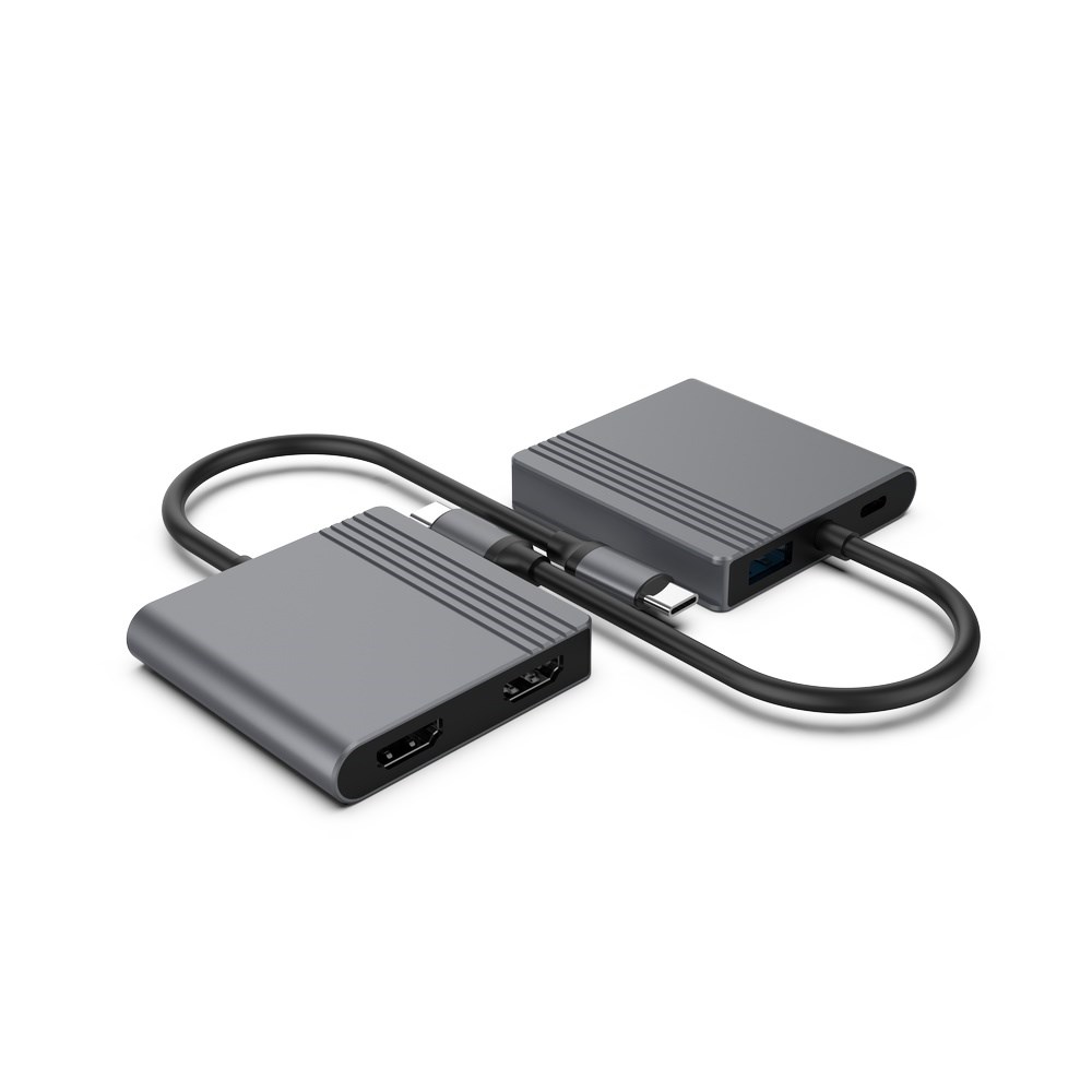USB-C 3-u-1 multiport adapter GEMBIRD A-CM-HDMIF-02-SG (HDMI 4K, USB 3.0, USB-C PD 60W)-3