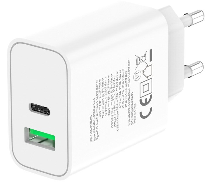 Punjač TECHLY IPW-USB-30WACG (30w, brzo punjenje, bijeli)-2