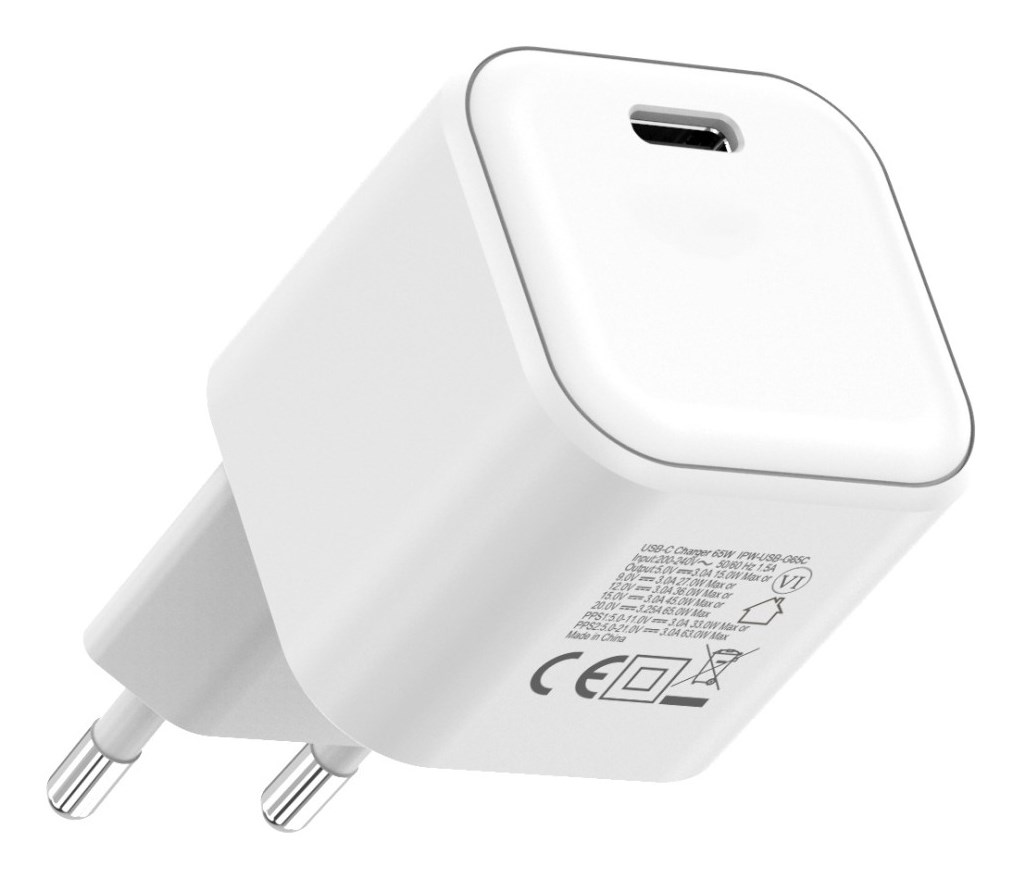 Punjač TECHLY IPW-USB-G65C (univerzalni, brzo punjenje, bijeli)-1