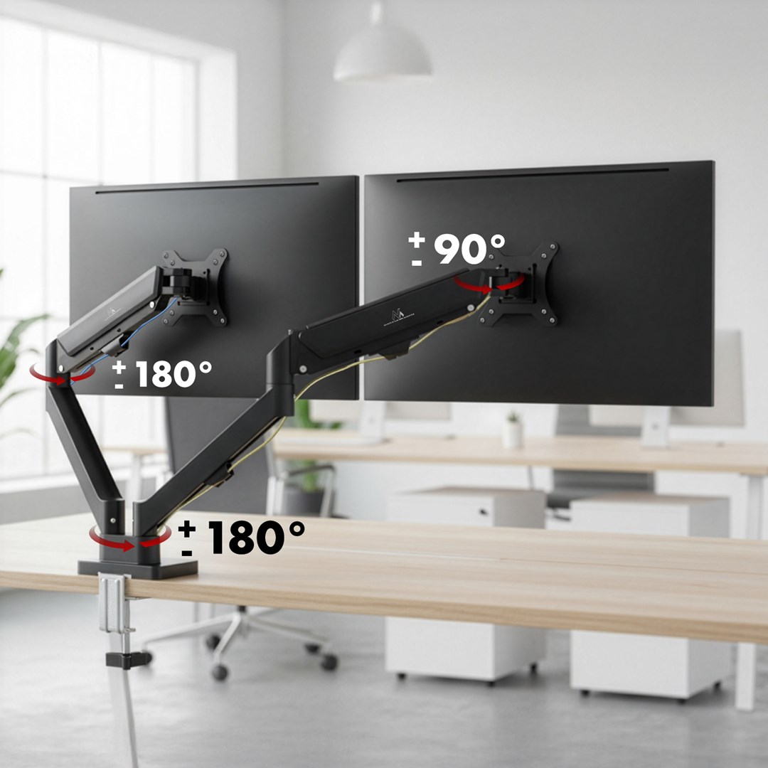 MONITOR MOUNT MACLEAN MC-134 (gas spring, 17"-32", 2-10kg, black)-10