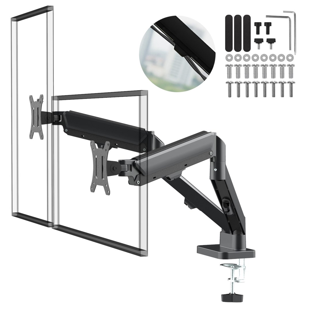 MONITOR MOUNT MACLEAN MC-134 (gas spring, 17"-32", 2-10kg, black)-0