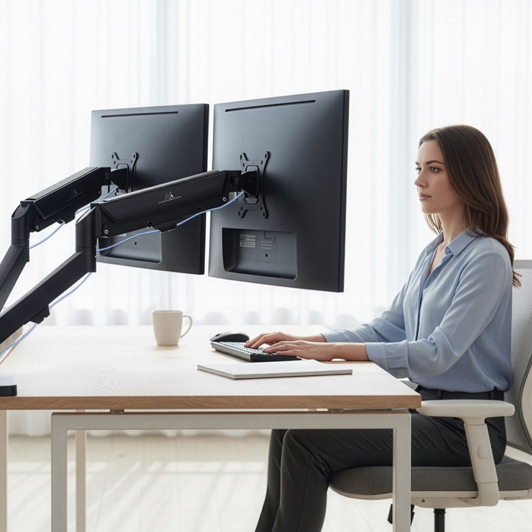 MONITOR MOUNT MACLEAN MC-134 (gas spring, 17"-32", 2-10kg, black)-8