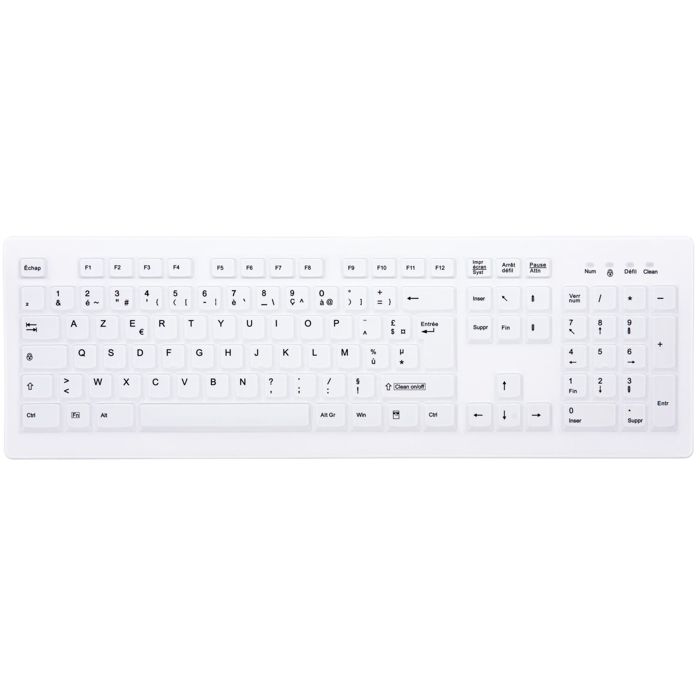 Tipkovnica CHERRY AK-C8100F-FU1-W-FR USB higijenska (AZERTY FR, bijela) – internacionalna non HR tipkovnica-0