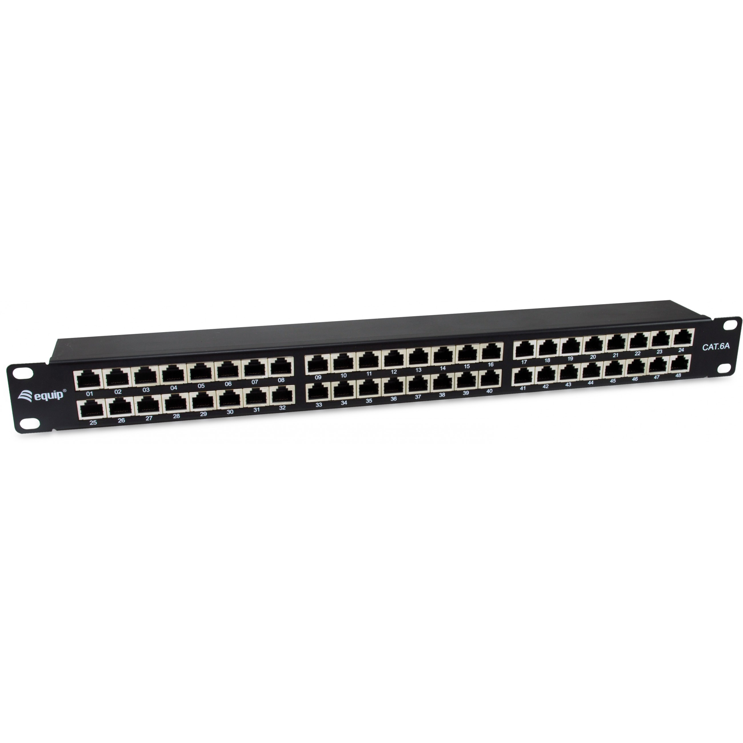 Patchpanel EQUIP 48x RJ45 Cat6A 19" FTP 1HE Premium crna boja-0