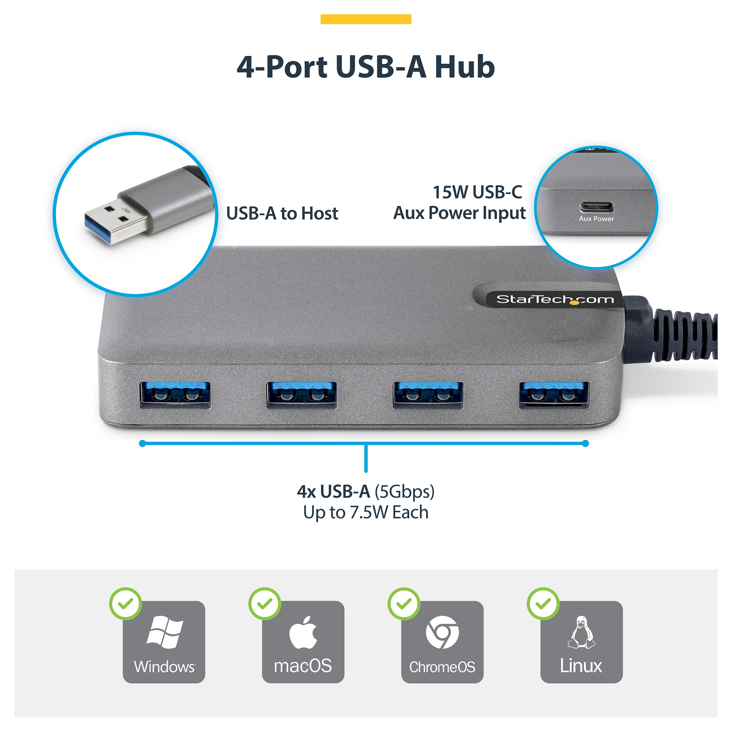 HUB StarTECH 4-PORT USB-A 5GBPS-4