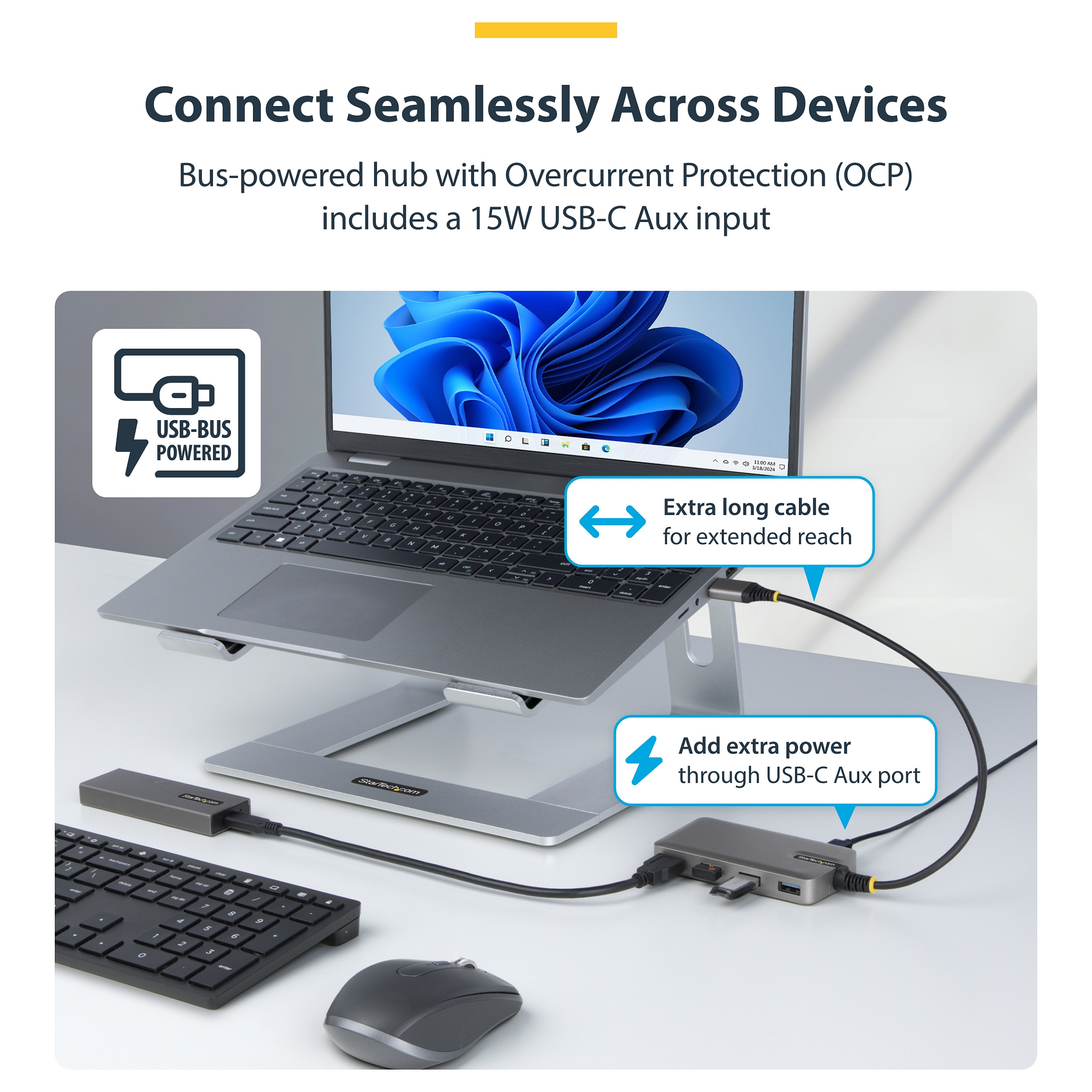 HUB StarTECH 4-PORT USB-A 5GBPS-5