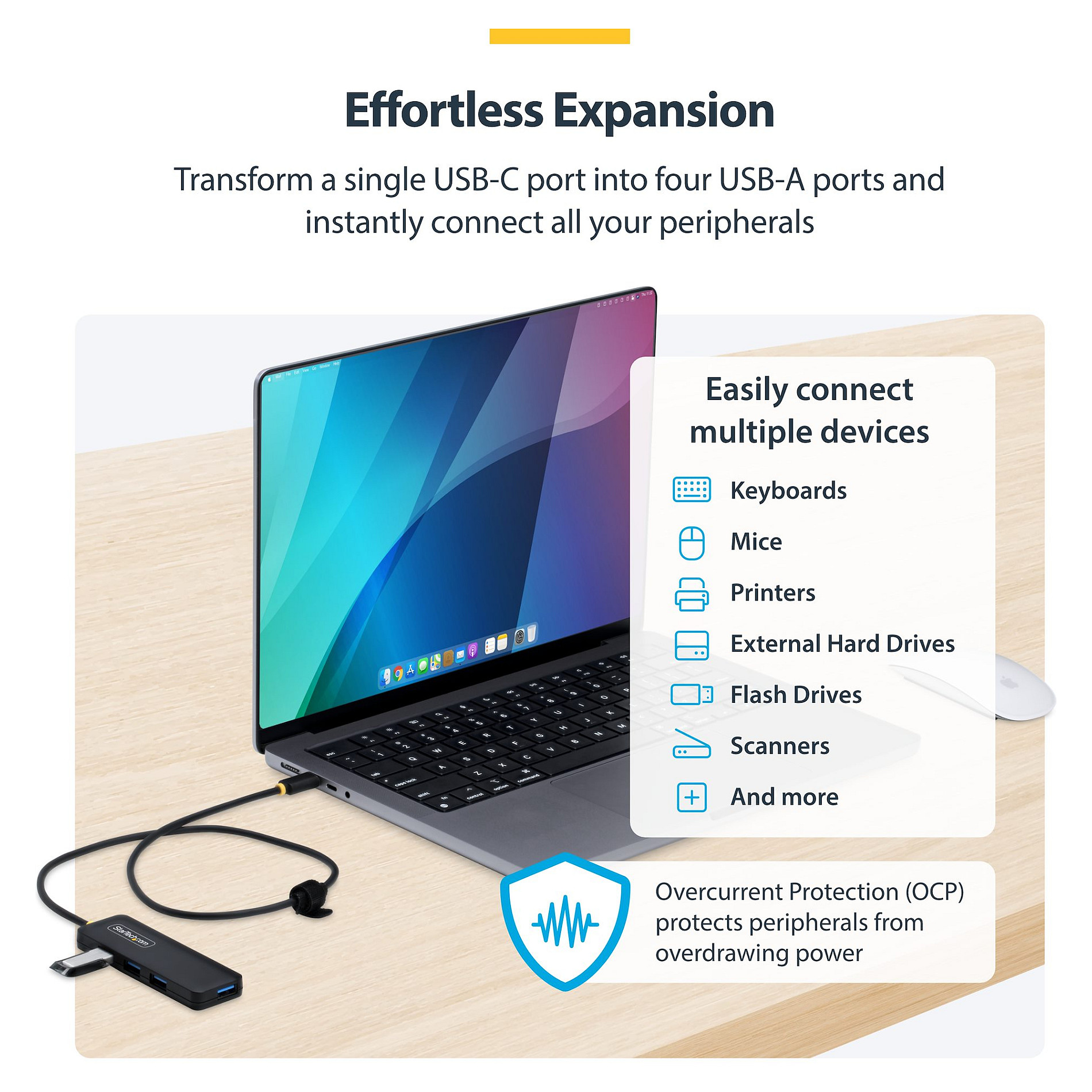 USB-C HUB STARTECH 4-PORT USB-C HUB COMPACT-1