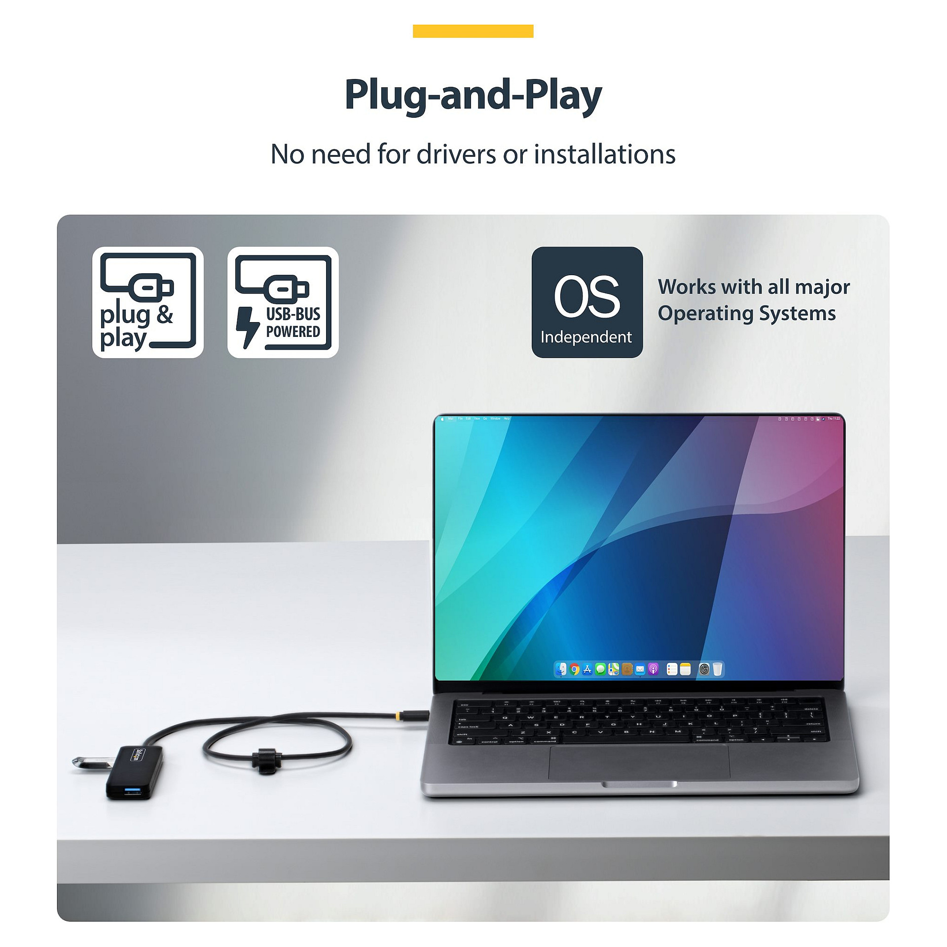 USB-C HUB STARTECH 4-PORT USB-C HUB COMPACT-2