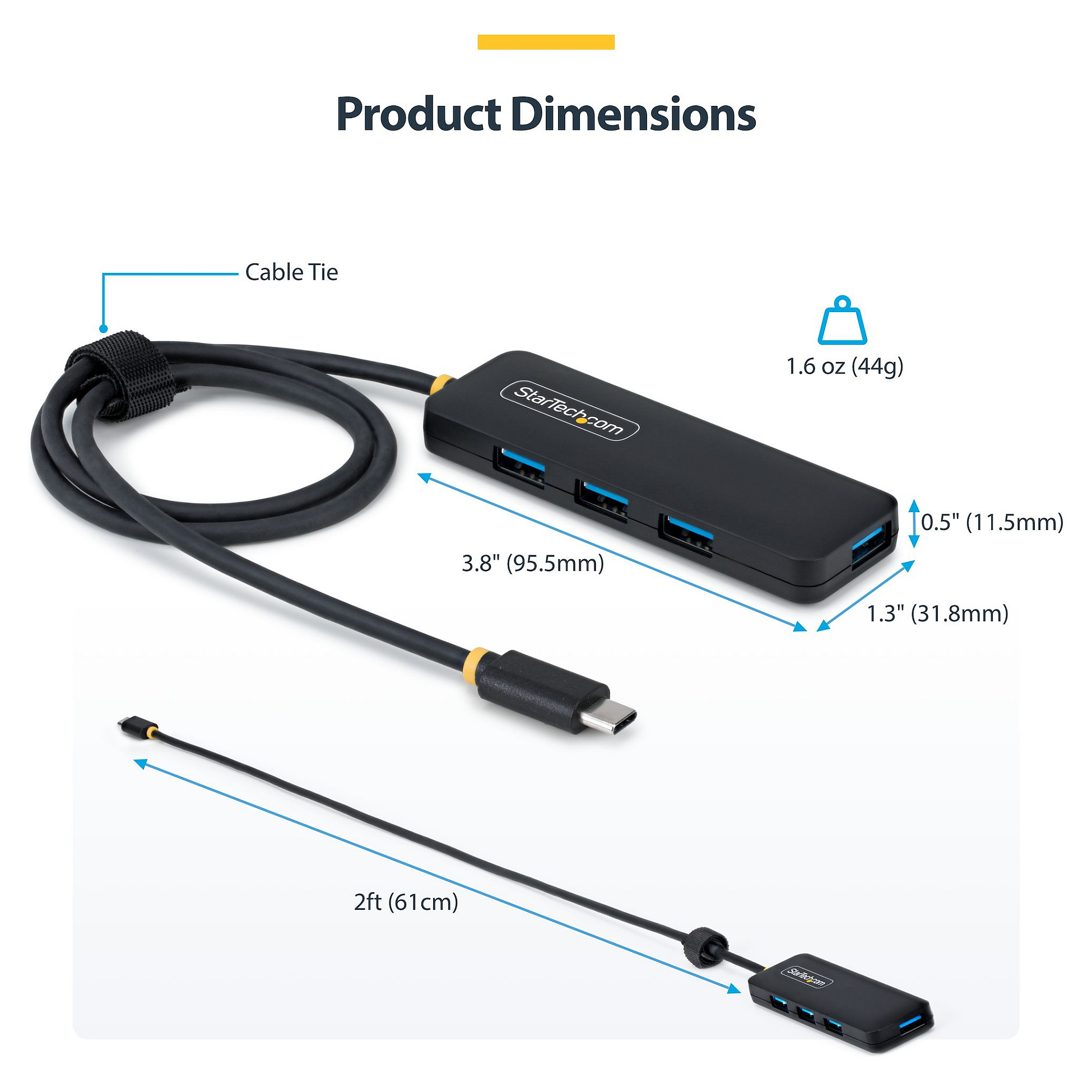 USB-C HUB STARTECH 4-PORT USB-C HUB COMPACT-4
