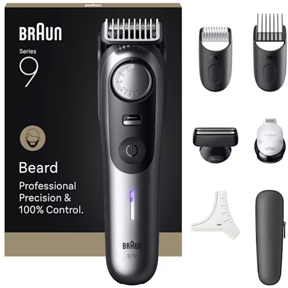 Trimer za bradu BRAUN Series 9 BT9520 (akumulator/napajanje, 7 nastavaka, satin krom)