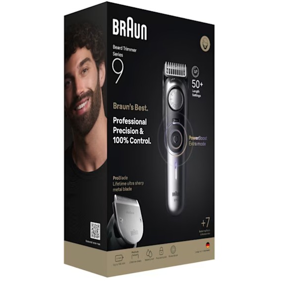 Trimer za bradu BRAUN Series 9 BT9520 (akumulator/napajanje, 7 nastavaka, satin krom)-1