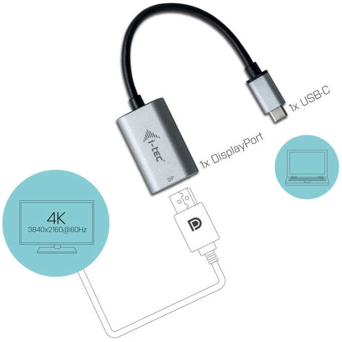 Adapter I-TEC USB-C METAL DISPLAY PORT-2