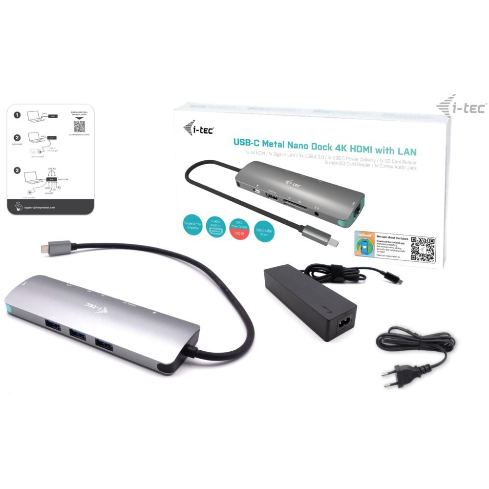 Docking stanica I-TEC NANO LAN DOCK + P/S 100W-4