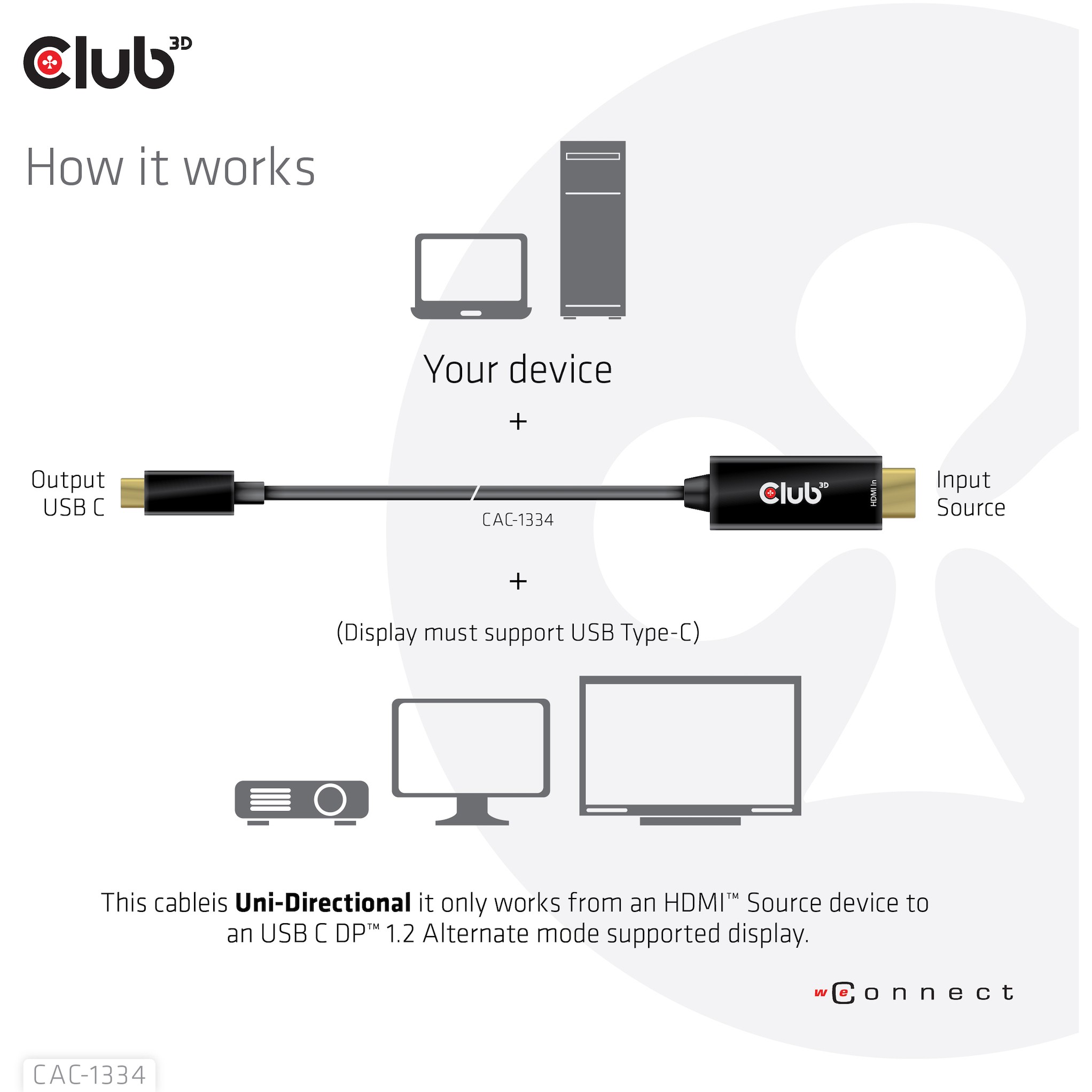Kabel CLUB 3D HDMI-Kabel A -> USB-C aktiv 4K60Hz 1.8m-4