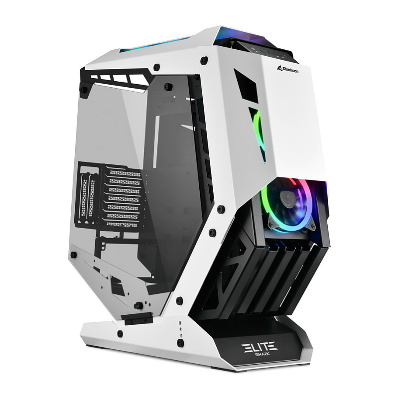Kućište SHARKOON ELITE SHARK CA700 (crno/bijelo, bočna strana od kaljenog stakla)-0