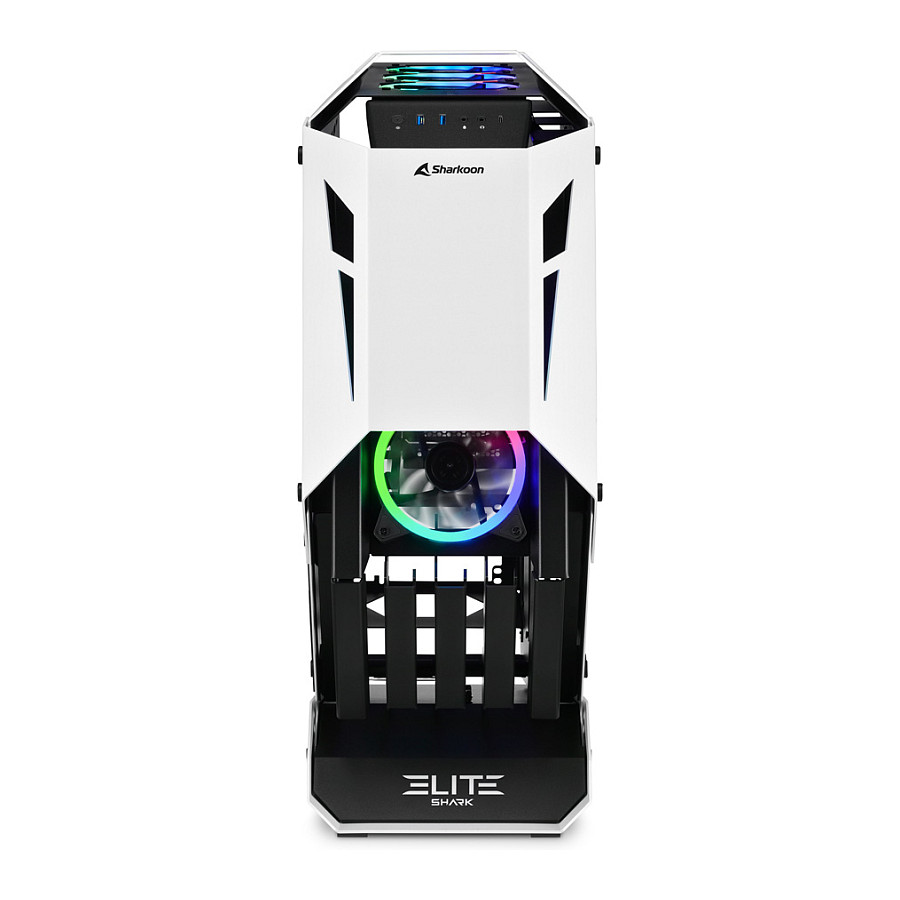 Kućište SHARKOON ELITE SHARK CA700 (crno/bijelo, bočna strana od kaljenog stakla)-1