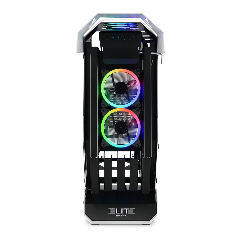 Kućište SHARKOON ELITE SHARK CA700 (crno/bijelo, bočna strana od kaljenog stakla)-2