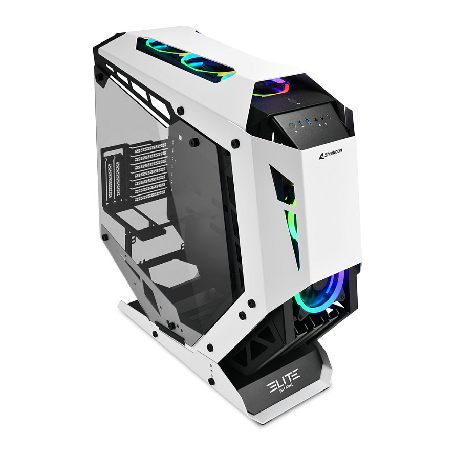 Kućište SHARKOON ELITE SHARK CA700 (crno/bijelo, bočna strana od kaljenog stakla)-3