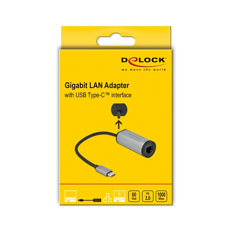 Adapter DELOCK 64116 (USB-C na Gigabit LAN RJ45, Power Delivery, 1000 Mbps)-2
