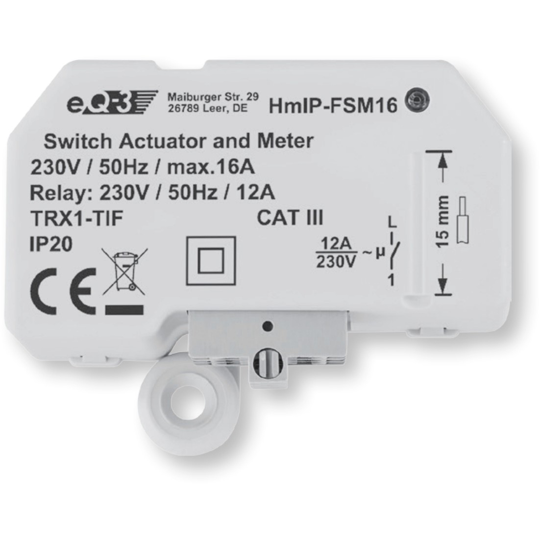 Upravljač Homematic IP Schalt-Mess-Aktor (16A) - Unterputz