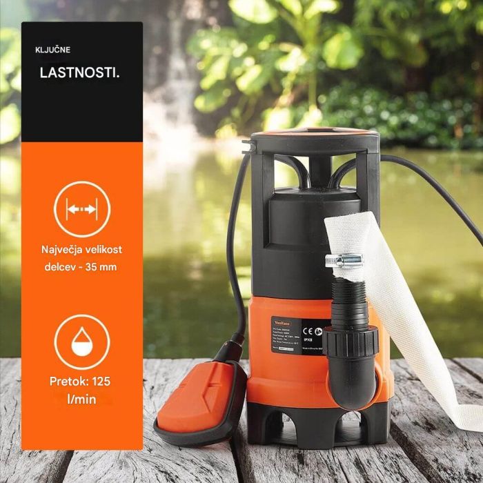 Pumpa VONHAUS 400 W drainage water pump (kapacitet 7,500 L/h, dužina crijeva 8 m, težina 5 kg)-4